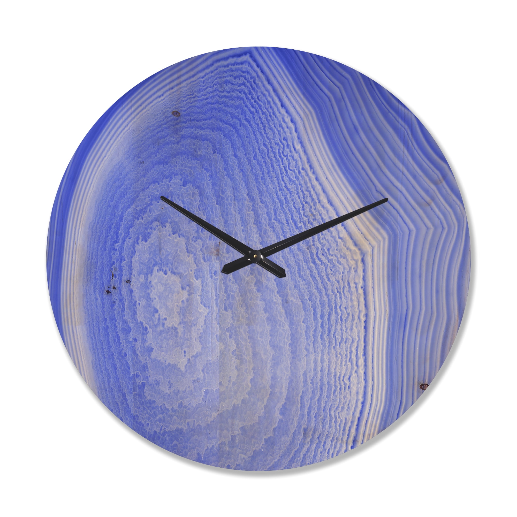 Designart 'Structure Of Dark Blue Agate' Modern Wood Wall Clock