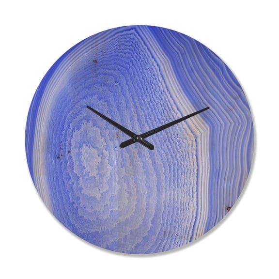 Designart 'Structure Of Dark Blue Agate' Modern Wood Wall Clock