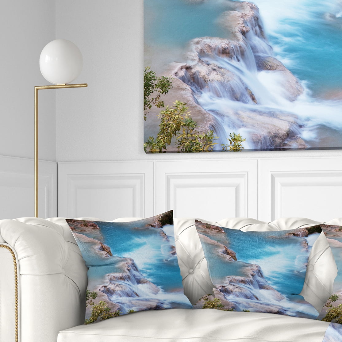 Designart Stunning Aerial View of Havasu River - Landscape Printed Throw Pillow - 18x18
