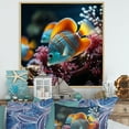 thumbnail image 1 of Designart "Stunning Azure And Tangerine Butterflyfish I" Coastal Coral Under Water Floater Framed Canvas Art Print, 1 of 5