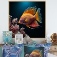 thumbnail image 1 of Designart "Stunning Azure And Tangerine Butterflyfish VII" Coastal Coral Under Water Floater Framed Canvas Art Print, 1 of 5