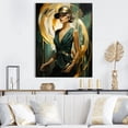 thumbnail image 1 of Designart "Stunning Green and Gold Elegance of Woman in Emerald III" Fashion Canvas Wall Art - Glam Green Woman Hallway Wall Art Decor, 1 of 6