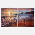thumbnail image 1 of Designart 'Stunning Ocean Beach at Sunset' Metal Wall Art, 1 of 3