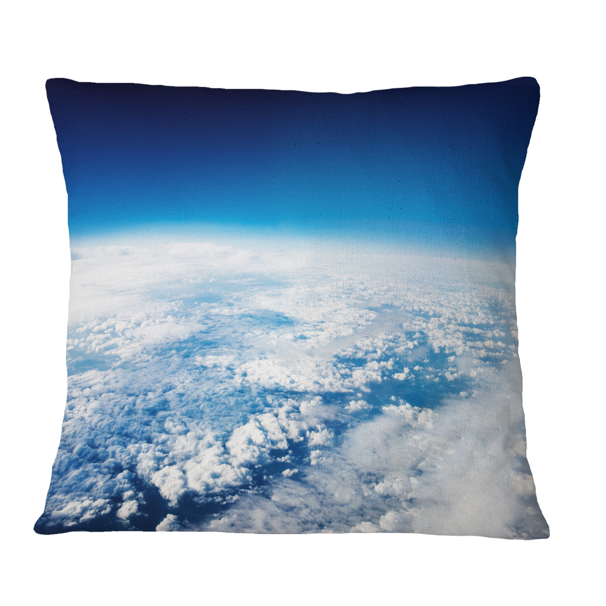 Designart Stunning View from Airplane - Landscape Printed Throw Pillow - 16x16
