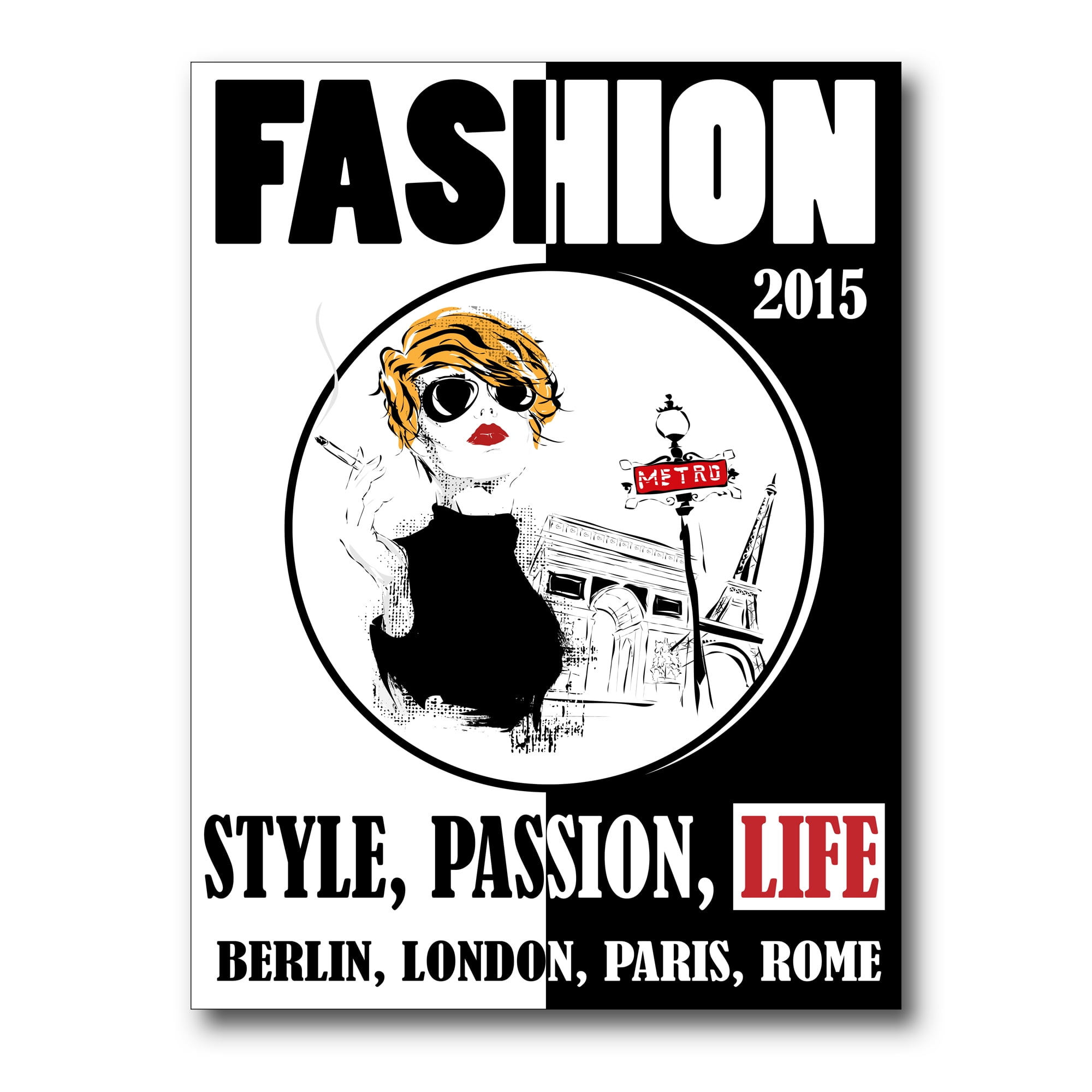 Designart ' Style Passion Life Fashion Woman I ' Vintage Canvas Wall Art Print