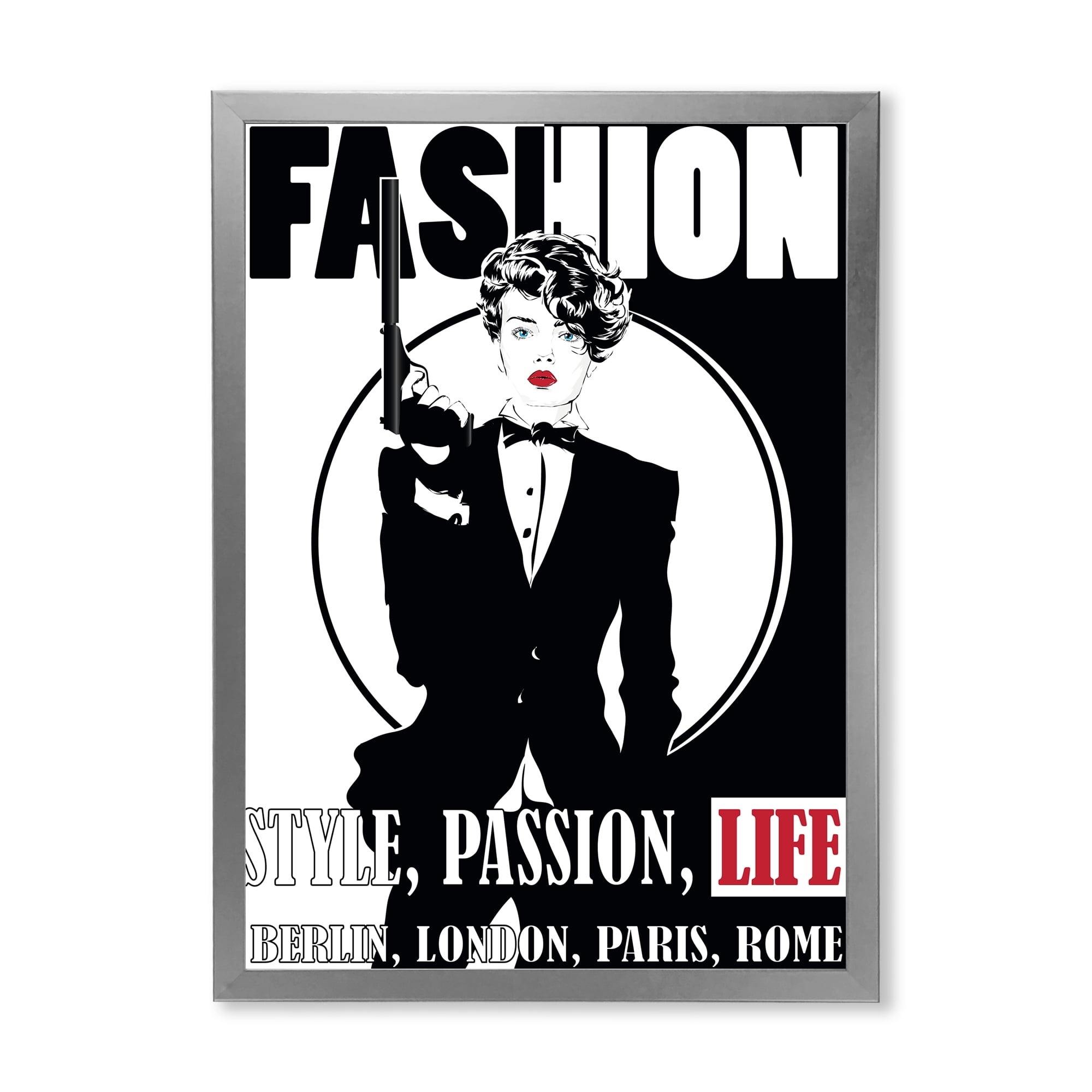 Designart 'Style Passion Life Fashion Woman II' Vintage Framed Art Print