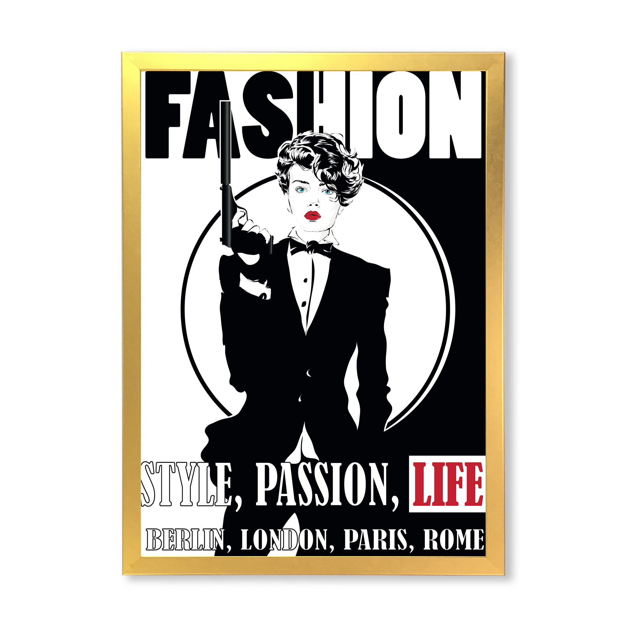 Designart 'Style Passion Life Fashion Woman II' Vintage Framed Art Print