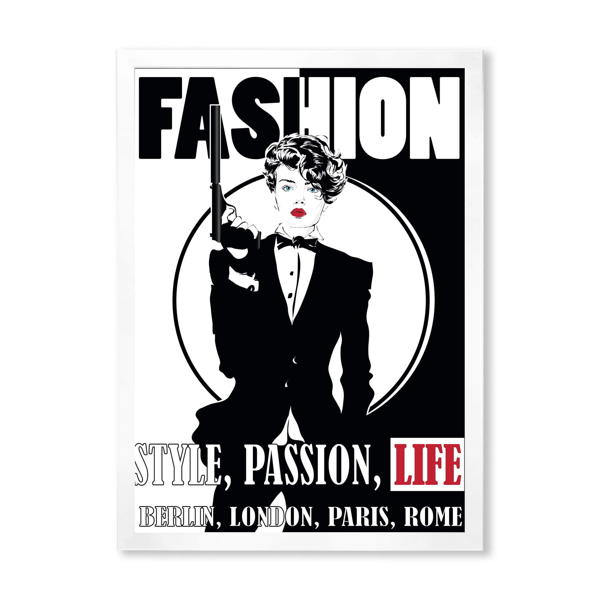 Designart 'Style Passion Life Fashion Woman II' Vintage Framed Art Print