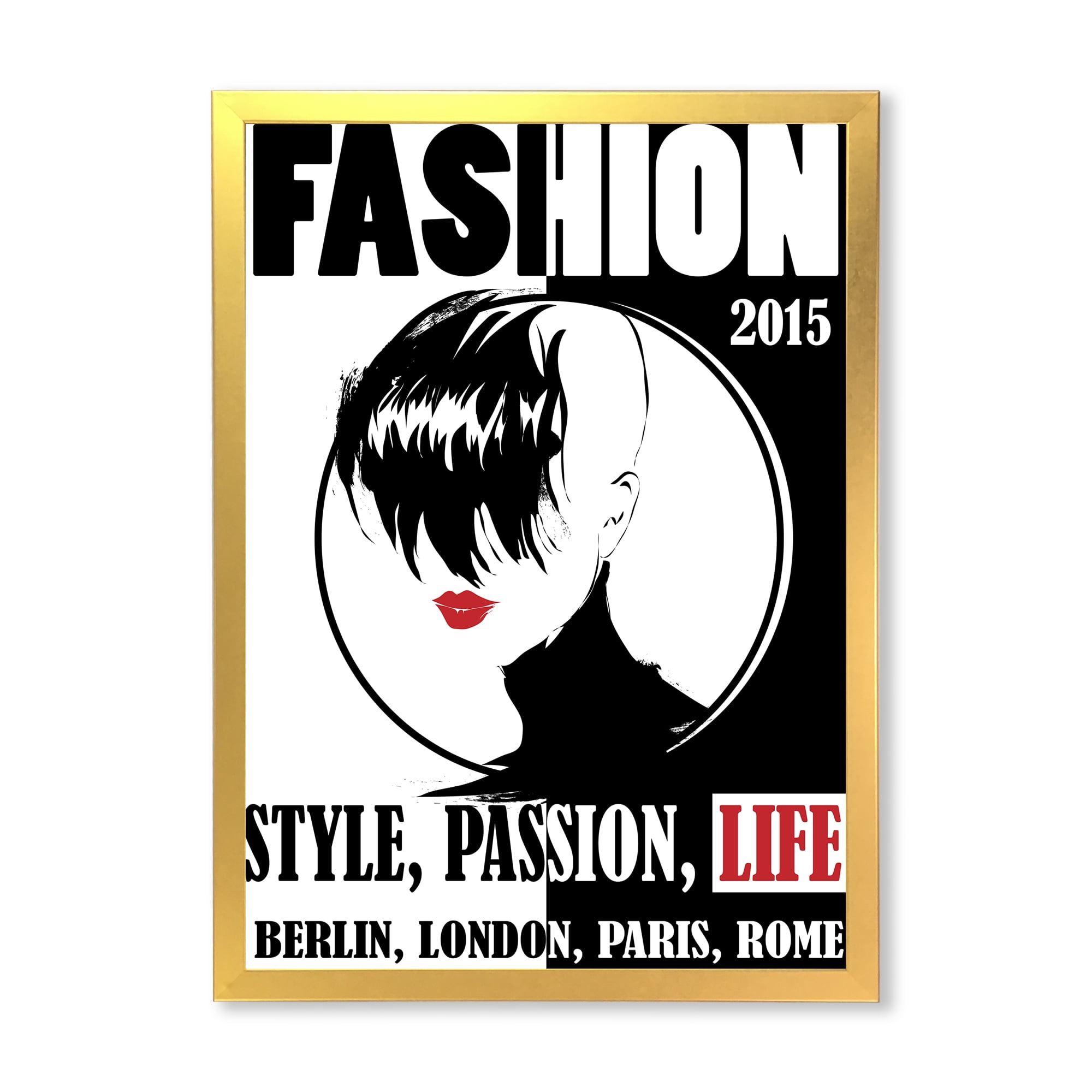 Designart 'Style Passion Life Fashion Woman III' Vintage Framed Art Print