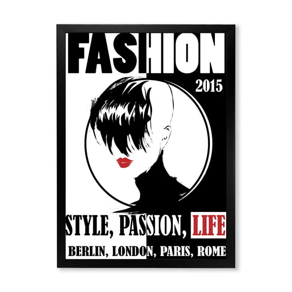 Designart 'Style Passion Life Fashion Woman III' Vintage Framed Art Print
