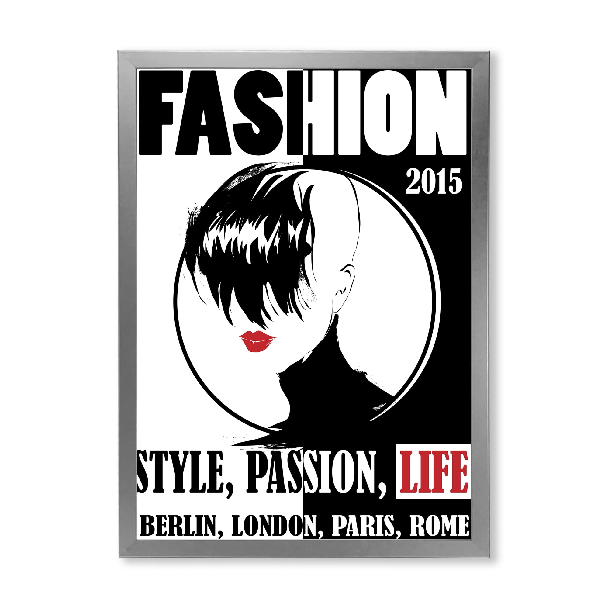 Designart 'Style Passion Life Fashion Woman III' Vintage Framed Art Print