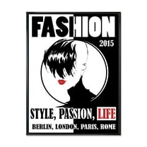 Designart 'Style Passion Life Fashion Woman III' Vintage Framed Canvas Wall Art Print