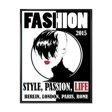 Designart 'Style Passion Life Fashion Woman III' Vintage Framed Canvas Wall Art Print