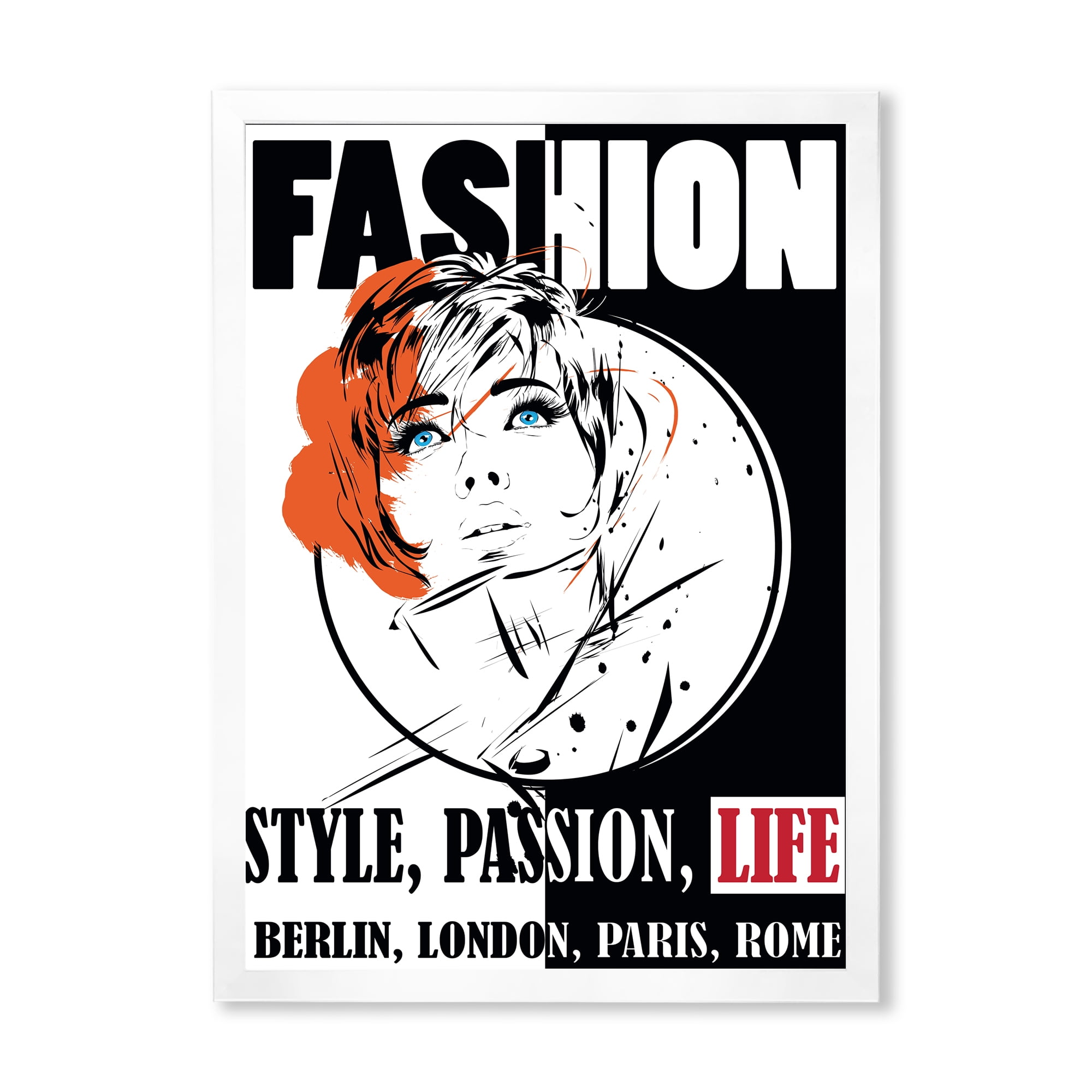 Designart 'Style Passion Life Fashion Woman IV' Vintage Framed Art Print