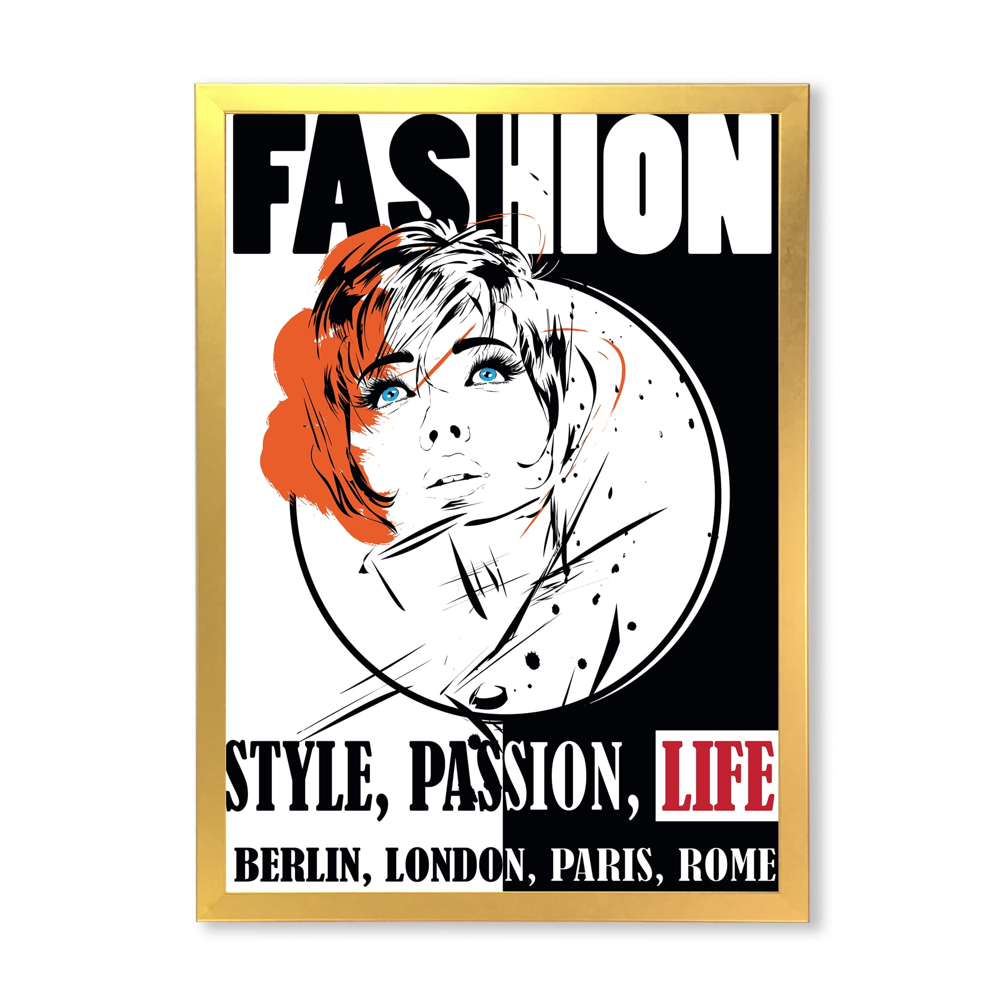 Designart 'Style Passion Life Fashion Woman IV' Vintage Framed Art Print