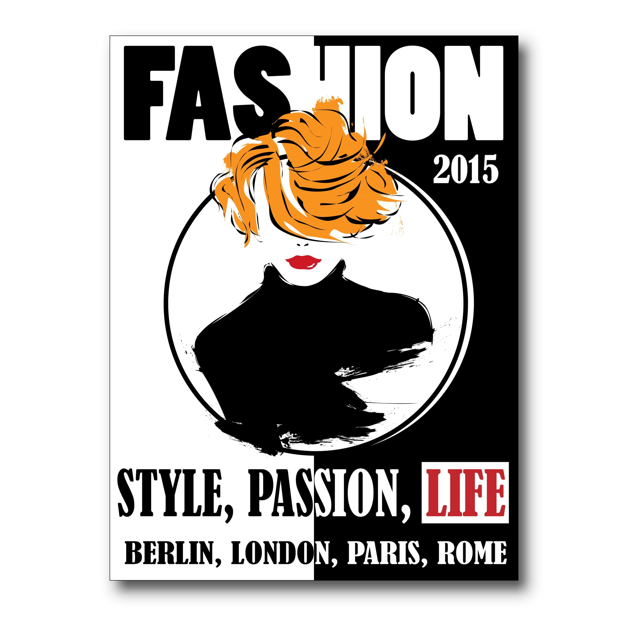 Designart ' Style Passion Life Fashion Woman V ' Modern Canvas Wall Art Print
