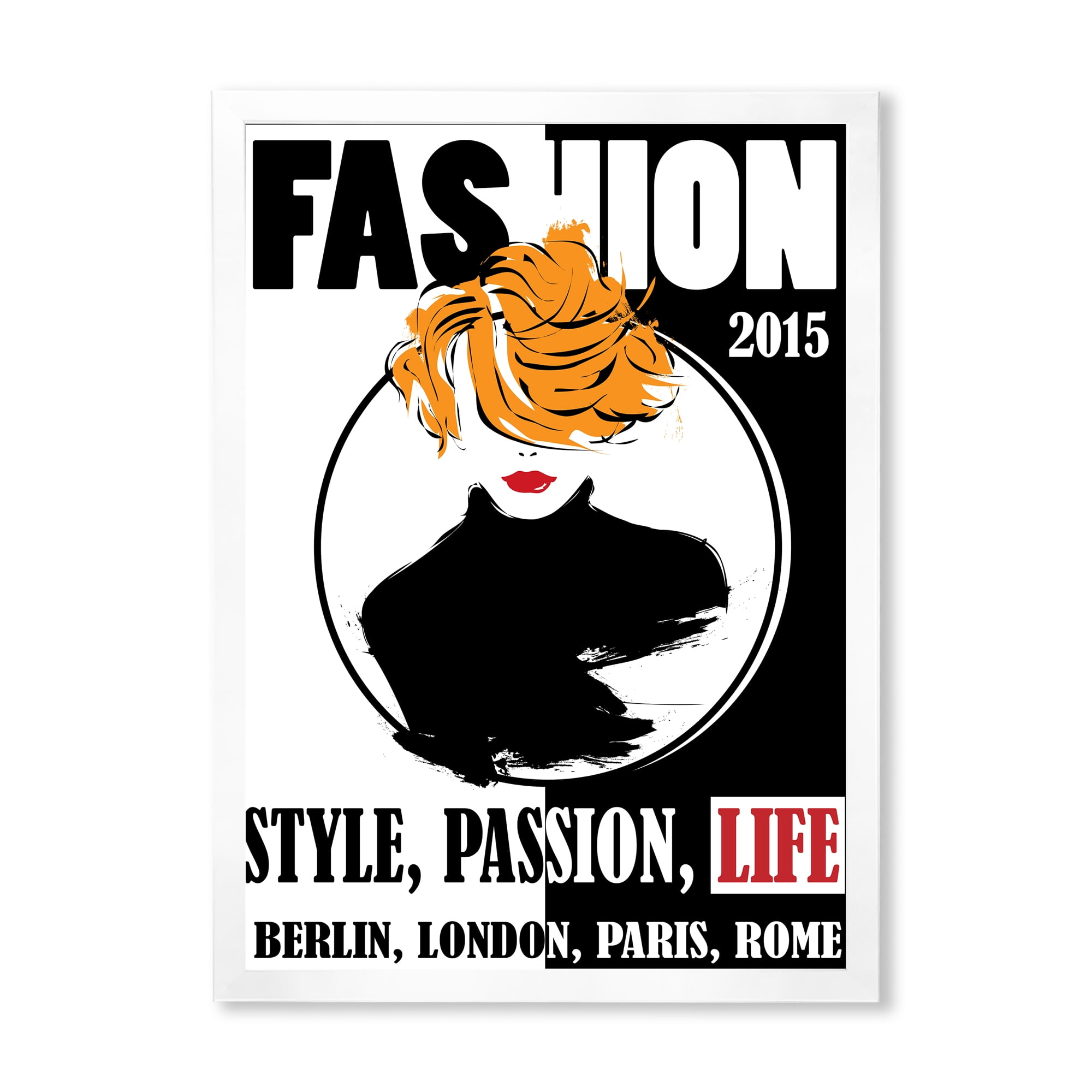 Designart 'Style Passion Life Fashion Woman V' Modern Framed Art Print