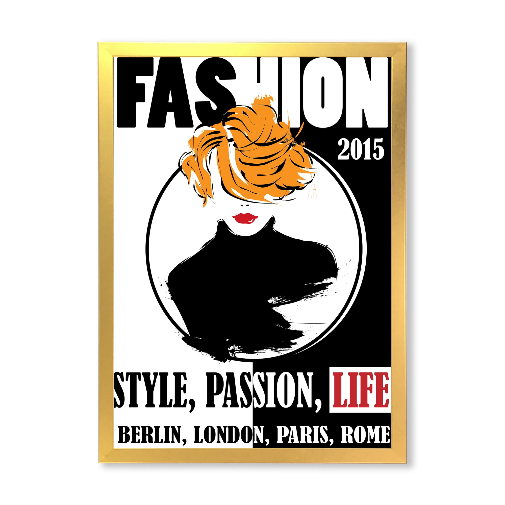 Designart 'Style Passion Life Fashion Woman V' Modern Framed Art Print