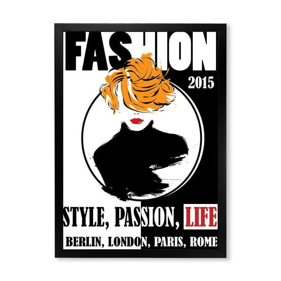 Designart 'Style Passion Life Fashion Woman V' Modern Framed Art Print