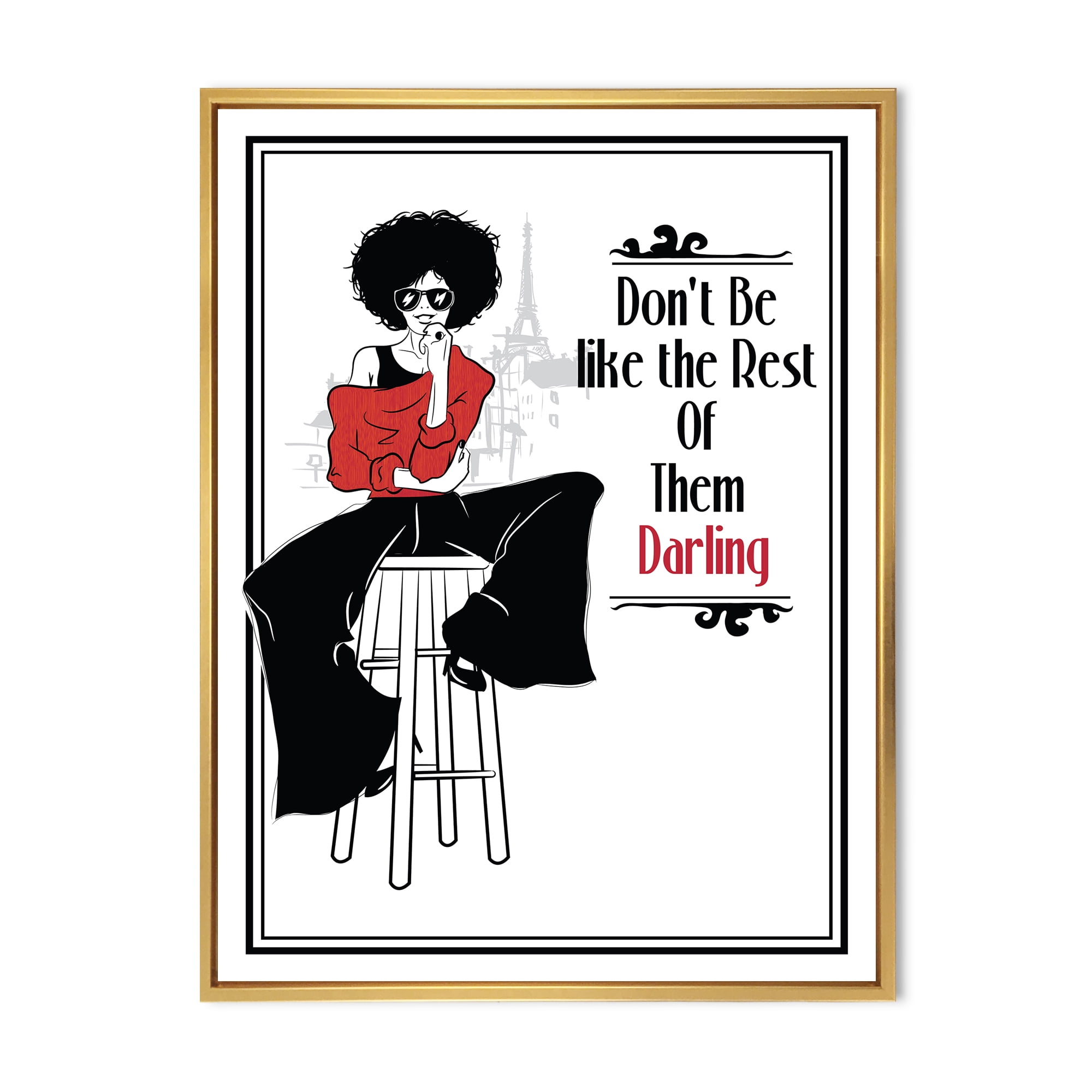 Designart 'Style Passion Life Fashion Woman VI' Modern Framed Canvas Wall Art Print