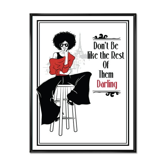 Designart 'Style Passion Life Fashion Woman VI' Modern Framed Canvas Wall Art Print