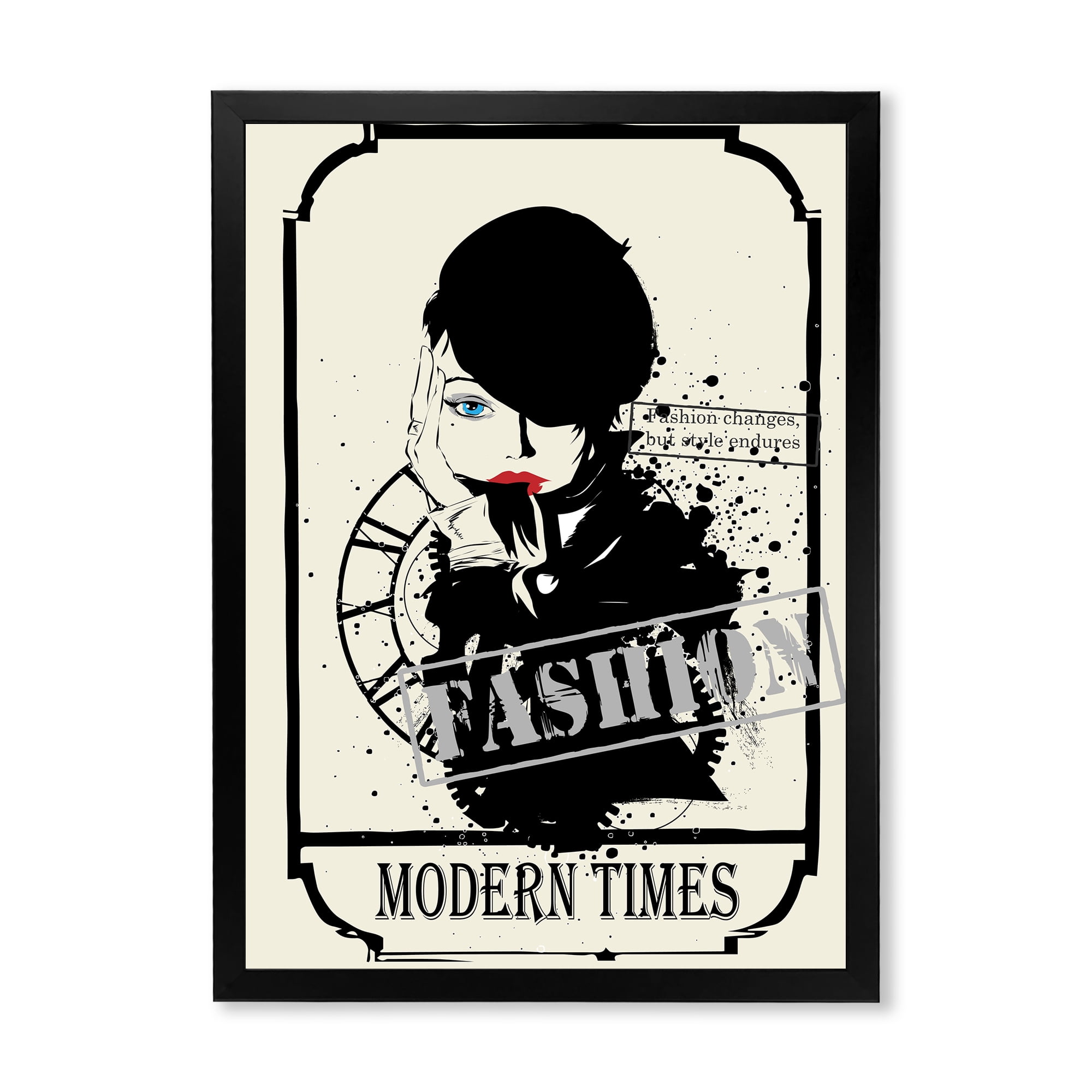 Designart 'Style Passion Life Fashion Woman VII' Vintage Framed Art Print