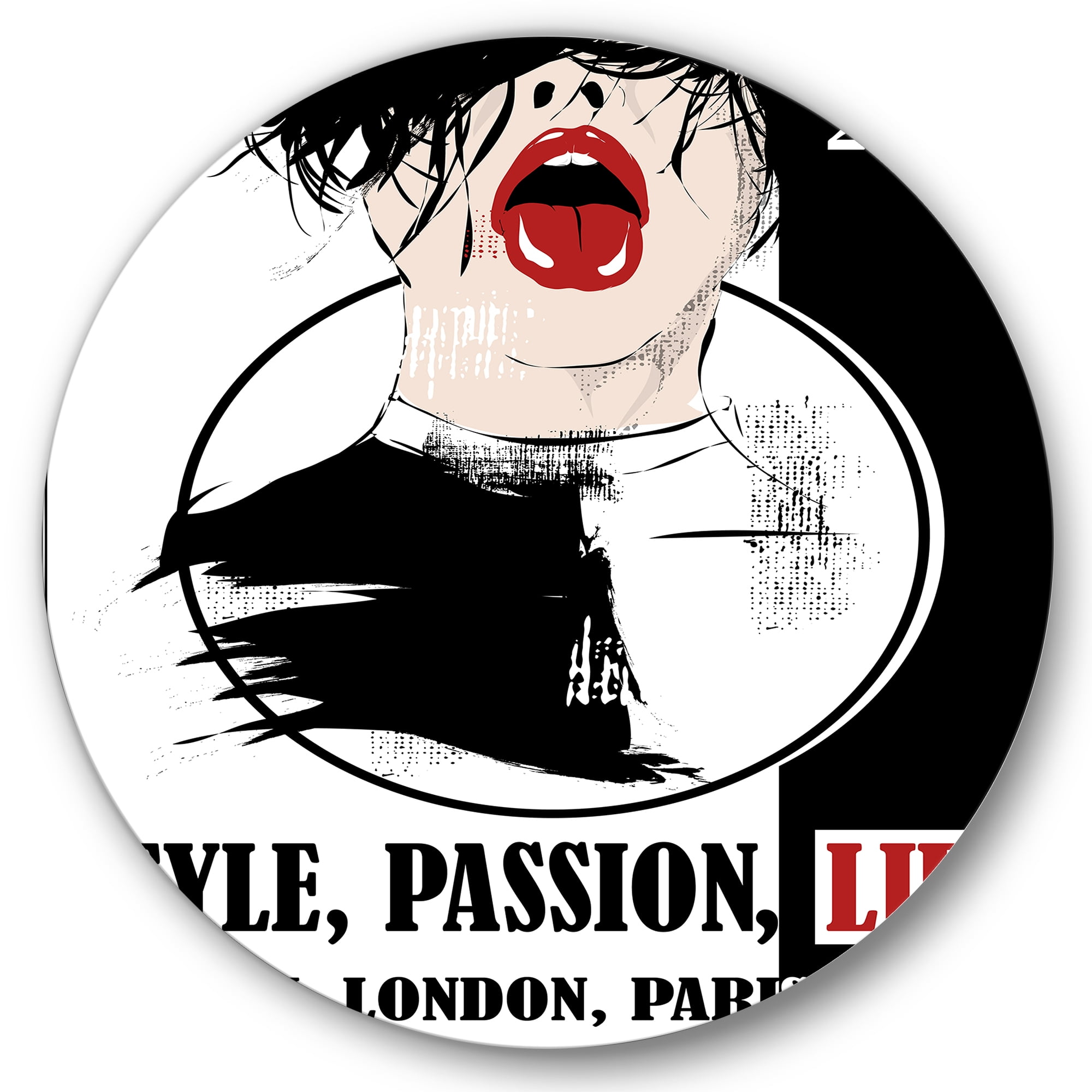 Designart 'Style Passion Life Fashion Woman VIII' Vintage Circle Metal Wall Art 29x29 - Disc of 29