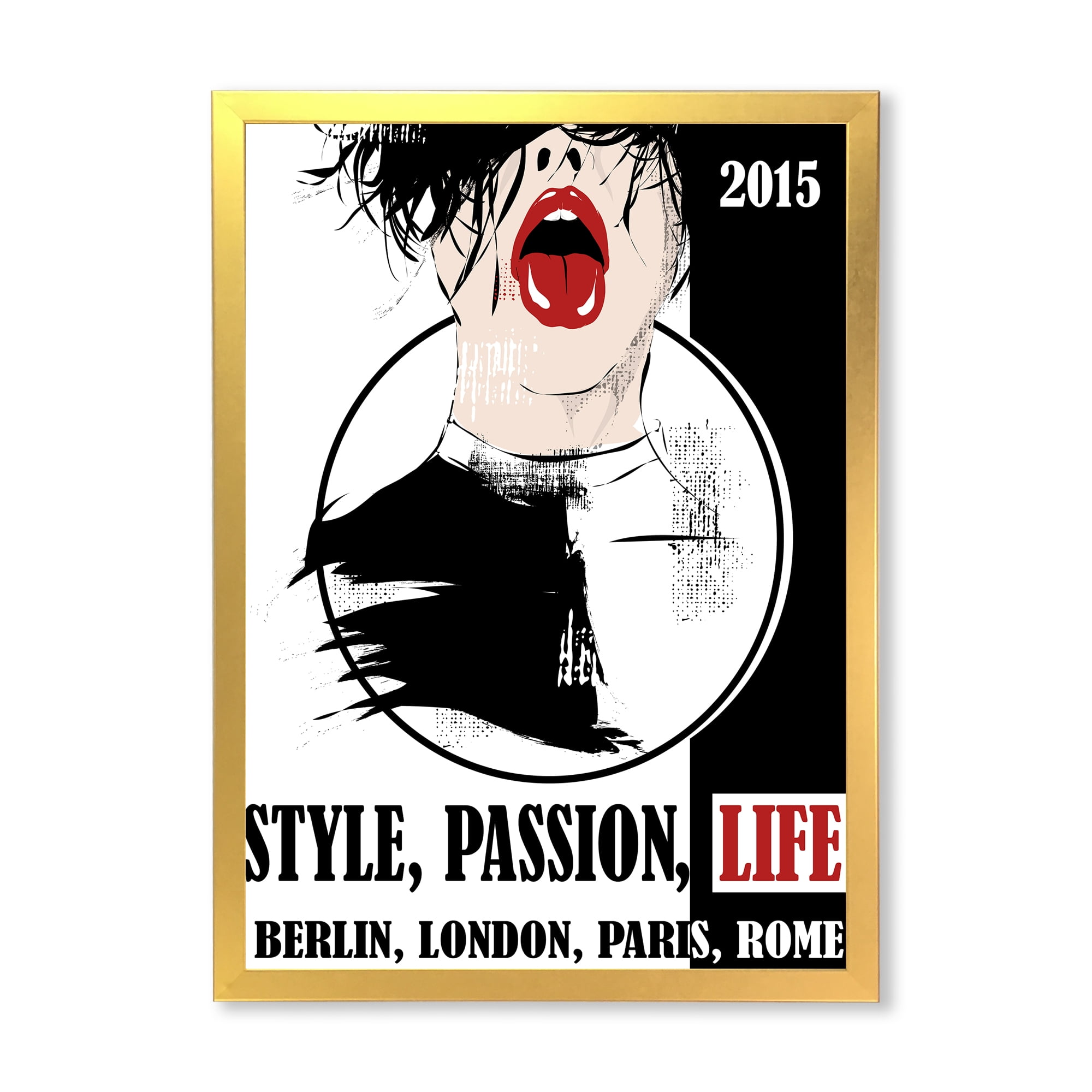Designart 'Style Passion Life Fashion Woman VIII' Vintage Framed Art Print