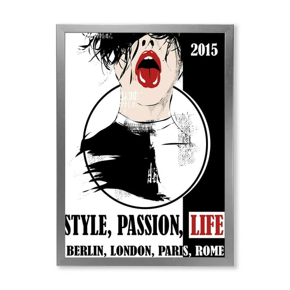 Designart 'Style Passion Life Fashion Woman VIII' Vintage Framed Art Print