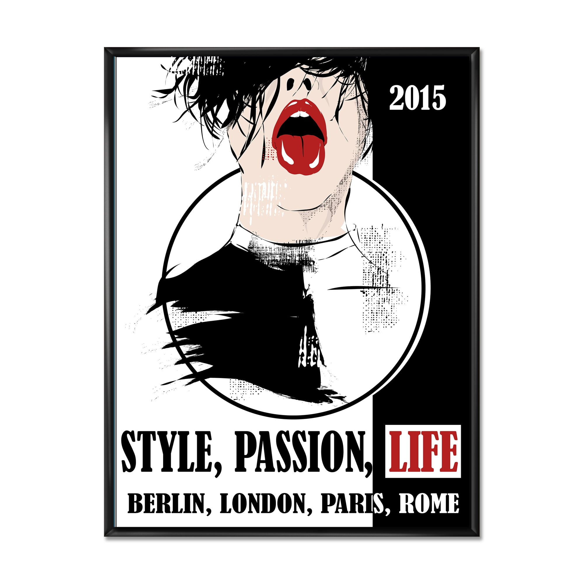 Designart 'Style Passion Life Fashion Woman VIII' Vintage Framed Canvas Wall Art Print