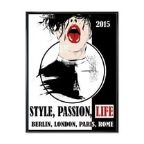 Designart 'Style Passion Life Fashion Woman VIII' Vintage Framed Canvas Wall Art Print