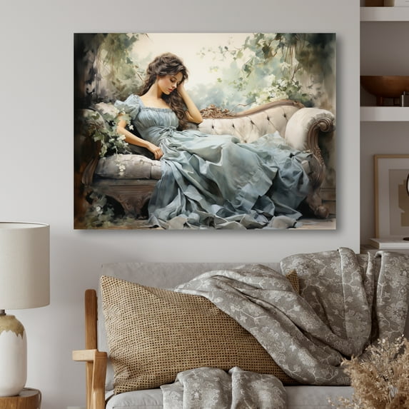 Designart "Stylish 1850S Suffused Portrait" Fashion Metal Wall Art