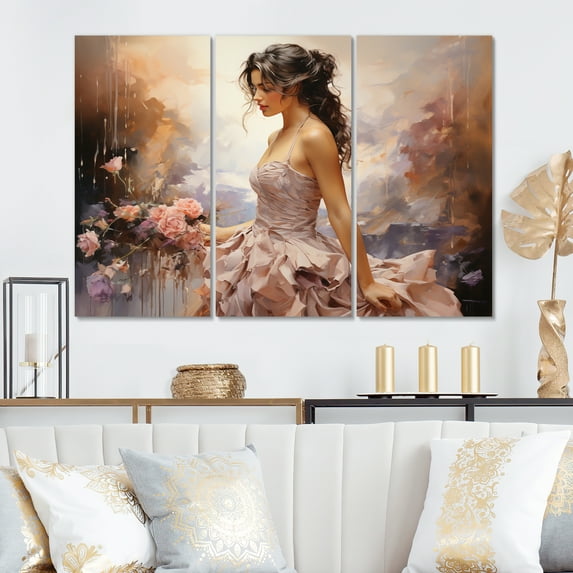 Designart "Stylish 1870S Victorian Portrait II" Fashion Metal Wall Décor Set