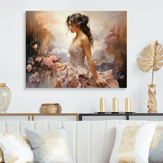 Designart "Stylish 1870S Victorian Portrait II" Fashion Metal Wall Decor