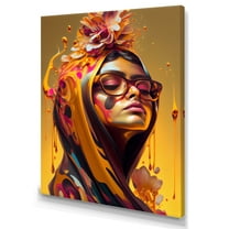 Designart Stylish Arabic Woman With Floral Hijab I Canvas Wall Art