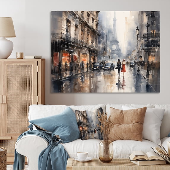 Designart "Stylish Couture Cityscape" Cityscapes Canvas Art Print