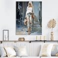 thumbnail image 1 of Designart "Stylish Denim Woman IV" Fashion Canvas Art Print, 1 of 7