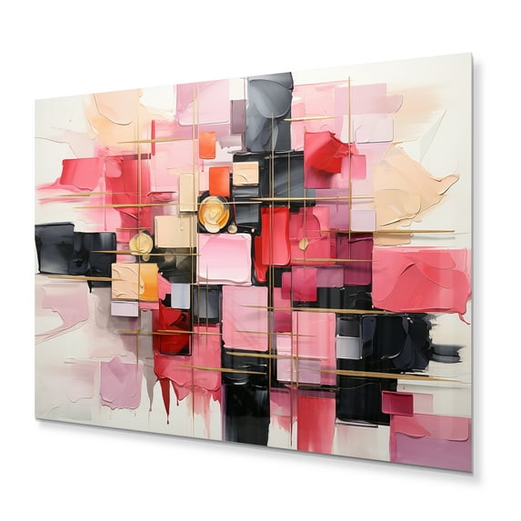 Designart "Stylish Dolce Geometric Glam" Modern Metal Wall Art Prints