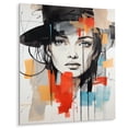 thumbnail image 1 of Designart "Stylish French Girl Charcoal" Fashion Metal Art Living Room, 1 of 5