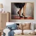 thumbnail image 1 of Designart "Stylish Red And Black High Heels Sleek Silhouette VI" Fashion Floater Framed Wall Art Living Room, 1 of 7