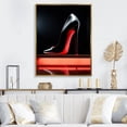 thumbnail image 1 of Designart "Stylish Red And Black High Heels Sleek Silhouette VII" Fashion Floater Framed Canvas Print, 1 of 7
