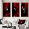 thumbnail image 1 of Designart "Stylish Scarlet Glamour from the Past I" Fashion Woman Framed Wall Art Set Of 3 - Red Glam Frame Gallery Set For Office Decor, 1 of 6
