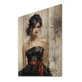 thumbnail image 1 of Designart "Stylish Timeless Glamour Portrait III" Fashion Print on Natural Pine Wood, 1 of 5