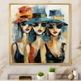 thumbnail image 1 of Designart "Stylish Woman With Chapeaux I" Fashion Floater Framed Canvas Print, 1 of 7