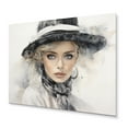 thumbnail image 1 of Designart "Stylish Woman With Hat Timeless Beauty II" Fashion Metal Art Living Room, 1 of 5