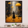thumbnail image 1 of Designart "Stylish Woman With Yellow Umbrella" Fashion Floater Framed Canvas Art Print, 1 of 7