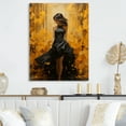 thumbnail image 1 of Designart "Stylish Woman With Yellow silence" Fashion Metal Art Living Room, 1 of 5