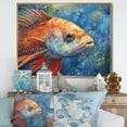 thumbnail image 1 of Designart "Subaquatic Fish Dreams II" Animal Fish Floater Framed Wall Art Living Room, 1 of 5