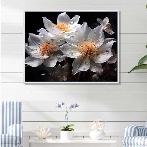 Designart "Subaquatic Floral Coral III" Coastal Coral Under Water Floater Framed Canvas Wall Art