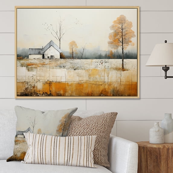 Designart "Subdued Elegance In The Countryside IV" Countryside Floater Framed Canvas Prints